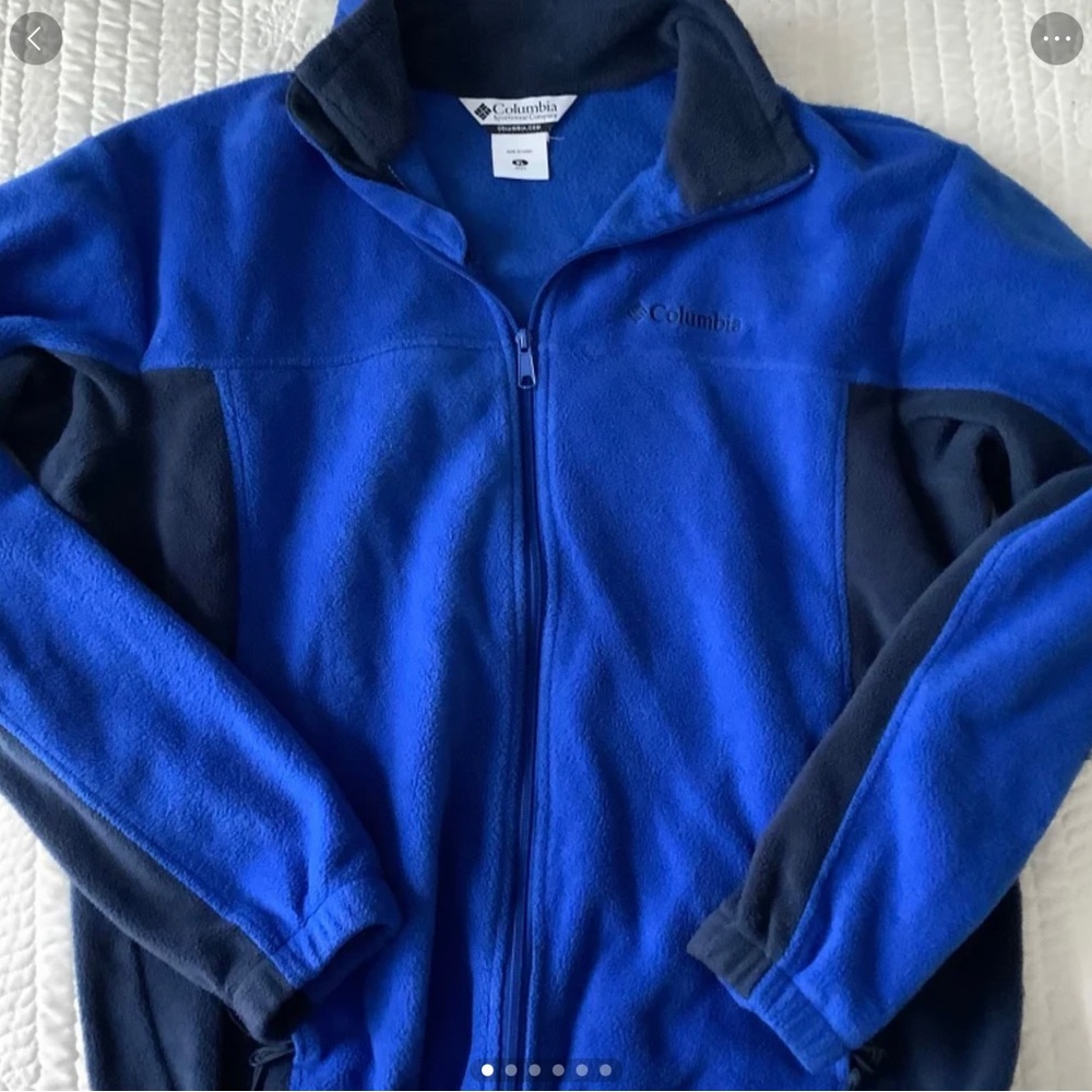 Columbia Mens Fleece Full Zip Color Block Jacket Coat XL